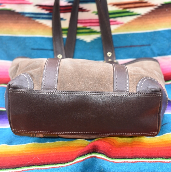 Coach Brown and Dark Brown Tote Bag - Picture 6 of 9